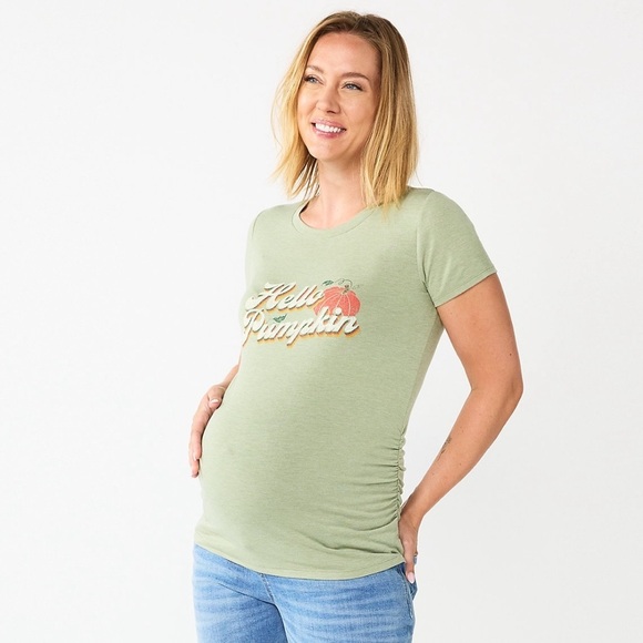 Tops - Maternity Fitted Crewneck Graphic Tee
